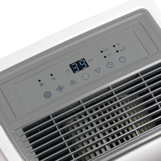 50 Pint ENERGY STAR Portable Dehumidifier with LED Display with op mounted electronic control panel feature.